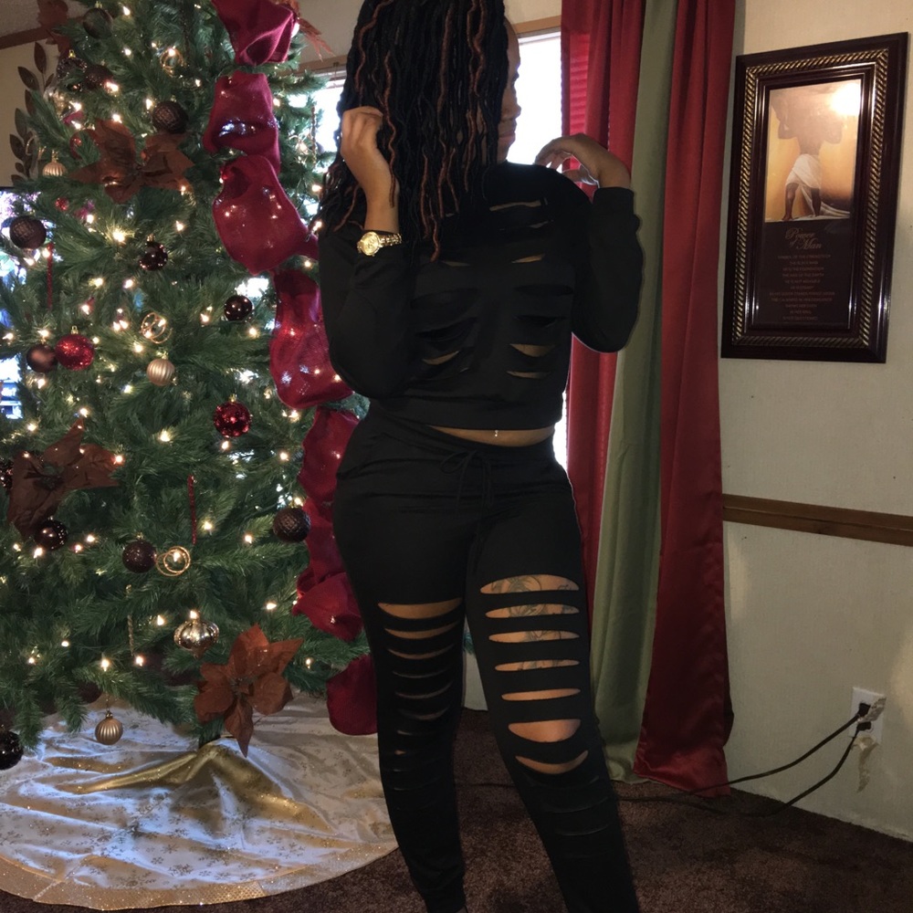 Two piece pants suit